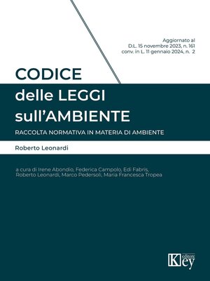cover image of Codice delle Leggi sull'ambiente